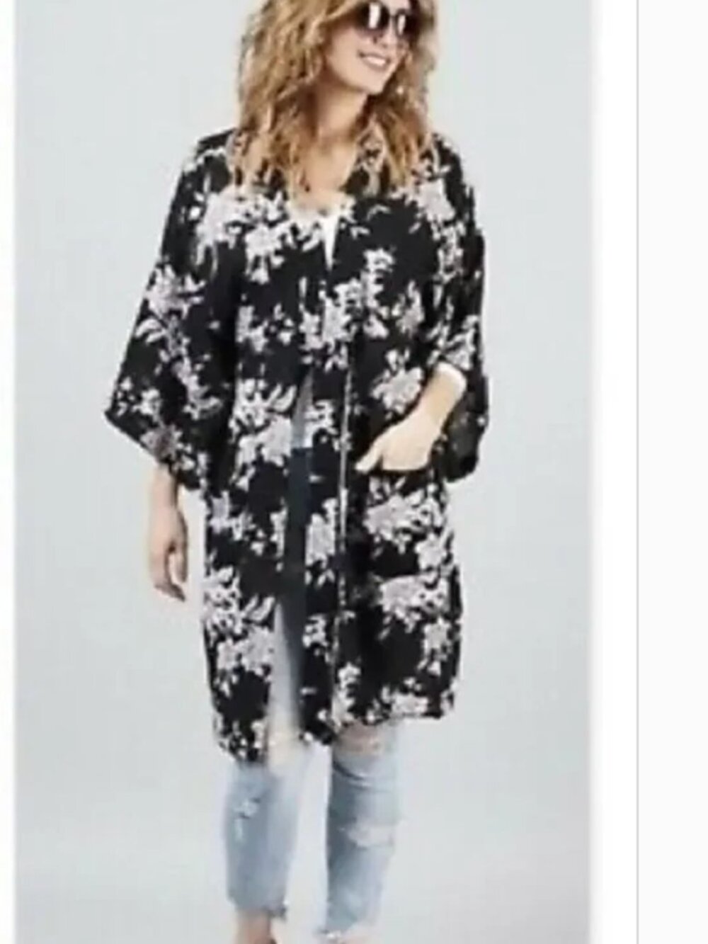 Spiritual Gangster Floral Maya Kimono Swim Cover Up Beach Boho Festival OS - Picture 3 of 15
